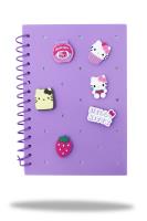 Opakowanie Kołobrulion Hello Kitty A5 100k.kratka silikonowa okładka z pinsami plastikowa spirala wzór 2