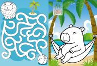 Opakowanie Kolorowanie z naklejkami. Kapibara na wakacjach