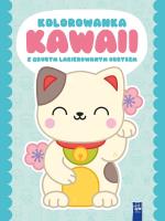 Okładka książki Kolorowanka Kawaii z grubym lakierowanym obrysem. Kot