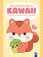 Okładka książki Kolorowanka Kawaii z grubym lakierowanym obrysem. Wiewiórka