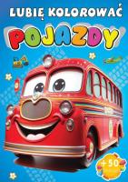 Kolorowanka Pojazdy + 50 naklejek. Autor:   Praca zbiorowa. SmakLiter.pl Okładka książki Kolorowanka Pojazdy + 50 naklejek