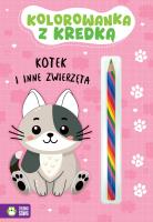 Kolorowanka z kredką. Kotek i inne zwierzęta. Autor: Opracowanie zbiorowe. SmakLiter.pl Okładka książki Kolorowanka z kredką. Kotek i inne zwierzęta
