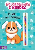 Kolorowanka z kredką. Piesek i inne zwierzęta. Autor: Opracowanie zbiorowe. SmakLiter.pl Okładka książki Kolorowanka z kredką. Piesek i inne zwierzęta