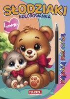 Kolorowanka z kredką Słodziki. Autor:   Praca zbiorowa. SmakLiter.pl Okładka książki Kolorowanka z kredką Słodziki