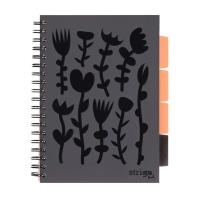 Kołozeszyt Pads B5/100K kratka Floral czarny. Wydawca: Strigo. SmakLiter.pl Opakowanie Kołozeszyt Pads B5/100K kratka Floral czarny