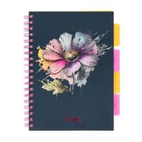 Kołozeszyt Pads B5/100K kratka Kwiaty granatowy. Wydawca: Strigo. SmakLiter.pl Opakowanie Kołozeszyt Pads B5/100K kratka Kwiaty granatowy