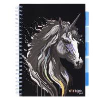 Kołozeszyt Strigo A4 Project Book Unicorn czarny kratka. Wydawca: Strigo. SmakLiter.pl Opakowanie Kołozeszyt Strigo A4 Project Book Unicorn czarny kratka