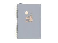 Kołozeszyt z gumką A4/80K linia szary. Wydawca: MFP. SmakLiter.pl Opakowanie Kołozeszyt z gumką A4/80K linia szary