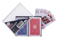 Komplet 2 talii kart w etui 100% platik 4 index. Wydawca: Quint. SmakLiter.pl Opakowanie Komplet 2 talii kart w etui 100% platik 4 index