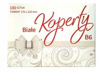 Opakowanie Koperty białe KB6 176x125 100 szt. Ogólne zest. 523 Kolor - Białe