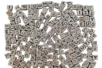 Opakowanie Koraliki ABC - Srebrne literki 6mm 30g