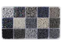 Opakowanie Koraliki DIY odcienie czarne i szare