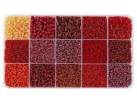 Opakowanie Koraliki DIY odcienie czerwone