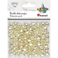 Opakowanie Koraliki plastikowe perełki serca białe 9x8mm 20g