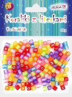 Opakowanie Koraliki plastikowe z literkami 6x6mm 25g