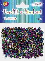 Opakowanie Koraliki plastikowe z literkami 7x4mm 25g