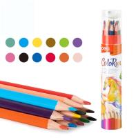 Kredki ołówkowe 12szt tuba + temperówka DELI. Wydawca: DELI. SmakLiter.pl Opakowanie Kredki ołówkowe 12szt tuba + temperówka DELI