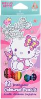 Opakowanie Kredki ołówkowe trójkątne Hello Kitty 12 kolorów