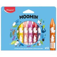Opakowanie Kredki świecowe Muminki Jumbo 12szt MAPED
