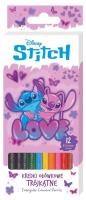 Opakowanie Kreki ołówkowe trójkątne Stitch Pink 12 kolorów