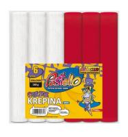 Krepina mini 20x250cm 180g biało-czerwona 6szt. Wydawca: Alfa Pastello. SmakLiter.pl Opakowanie Krepina mini 20x250cm 180g biało-czerwona 6szt