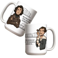 Kubek - Mickiewicz vs Słowacki 440ml. Wydawca: Molom. SmakLiter.pl Opakowanie Kubek - Mickiewicz vs Słowacki 440ml