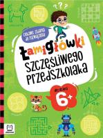 Łamigłówki szczęśliwego przedszkolaka. Ciekawe zadania do rozwiązania dla dzieci 6+. Autor: Beata Karlik. SmakLiter.pl Okładka książki Łamigłówki szczęśliwego przedszkolaka. Ciekawe zadania do rozwiązania dla dzieci 6+