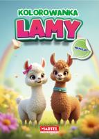 Lamy z naklejkami. Kolorowanka. Autor: Maciej Ratajczyk. SmakLiter.pl Okładka książki Lamy z naklejkami. Kolorowanka