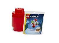 Opakowanie LEGO(R) pojemnik z klockami Santa - czerwony