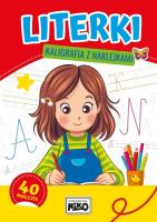 Literki. Kaligrafia z naklejkami. Autor: Opracowanie zbiorowe. SmakLiter.pl Okładka książki Literki. Kaligrafia z naklejkami