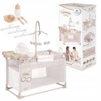 Opakowanie Łóżeczko dla lalek z krzesełkiem i szafą 3w1