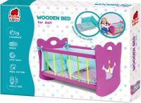 Opakowanie Łóżeczko drewniane duże z akcesoriami do spania RW1201