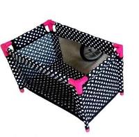 Łóżeczko-kojec dla lalek czarny w białe groszki. Wydawca: MarioToys. SmakLiter.pl Opakowanie Łóżeczko-kojec dla lalek czarny w białe groszki