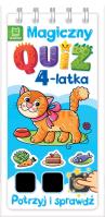 Magiczny quiz 4-latka. Potrzyj i sprawdź!. Autor: Sylwia Kajdana. SmakLiter.pl Okładka książki Magiczny quiz 4-latka. Potrzyj i sprawdź!