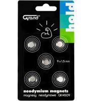 Magnesy neodymowe GR-N509 9mm 5szt GRAND. Wydawca: Grand. SmakLiter.pl Opakowanie Magnesy neodymowe GR-N509 9mm 5szt GRAND