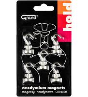 Magnesy neodymowe z haczykiem 12mm 5szt GRAND. Wydawca: Grand. SmakLiter.pl Opakowanie Magnesy neodymowe z haczykiem 12mm 5szt GRAND