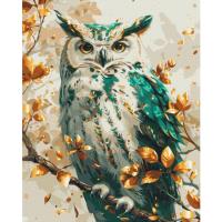 Opakowanie Malowanie po numerach BRUSHME 40x50 cm Gold Szmaragdowa Sowa
