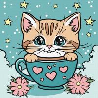 Opakowanie Malowanie po numerach - Cudowny kotek Kids 25x25cm