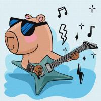 Malowanie po numerach - Kapibara gwiazda rocka. Wydawca: Ideyka. SmakLiter.pl Opakowanie Malowanie po numerach - Kapibara gwiazda rocka