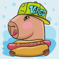 Malowanie po numerach - Kapibara i hot dog Kids. Wydawca: Ideyka. SmakLiter.pl Opakowanie Malowanie po numerach - Kapibara i hot dog Kids