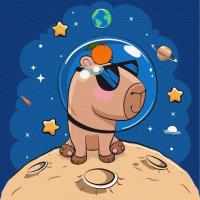 Opakowanie Malowanie po numerach - Kapibara w kosmosie 30x30