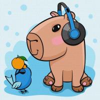 Malowanie po numerach - Kapibara w słuchawkach. Wydawca: Ideyka. SmakLiter.pl Opakowanie Malowanie po numerach - Kapibara w słuchawkach