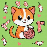 Opakowanie Malowanie po numerach - Kotek i kłębuszek 1 Kids