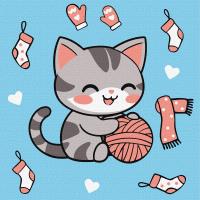 Opakowanie Malowanie po numerach - Kotek i kłębuszek 2 Kids