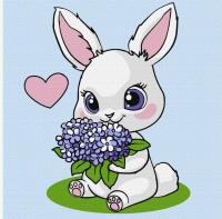 Malowanie po numerach - Króliczek z hortensjami. Wydawca: Ideyka. SmakLiter.pl Opakowanie Malowanie po numerach - Króliczek z hortensjami