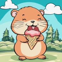 Opakowanie Malowanie po numerach - Lato.Chomik z lodami 25x25