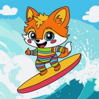 Opakowanie Malowanie po numerach - Lato. Lis na fali Kids