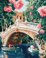 Opakowanie Malowanie po numerach - Most i kwiaty 40x50cm