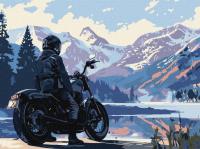 Opakowanie Malowanie po numerach -Motocyklista w górach 30x40