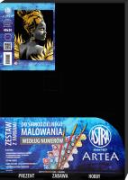 Malowanie po numerach na czarnym płótnie Astra Artea Złota muza. Wydawca: ASTRA art-pap. SmakLiter.pl Opakowanie Malowanie po numerach na czarnym płótnie Astra Artea Złota muza